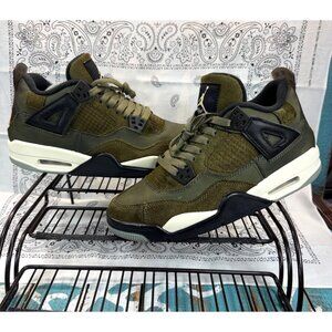 Nike Air Jordan 4 Retro SE Craft Medium Olive Size 7Y/Womens 8.5 FB9928-200 EUC